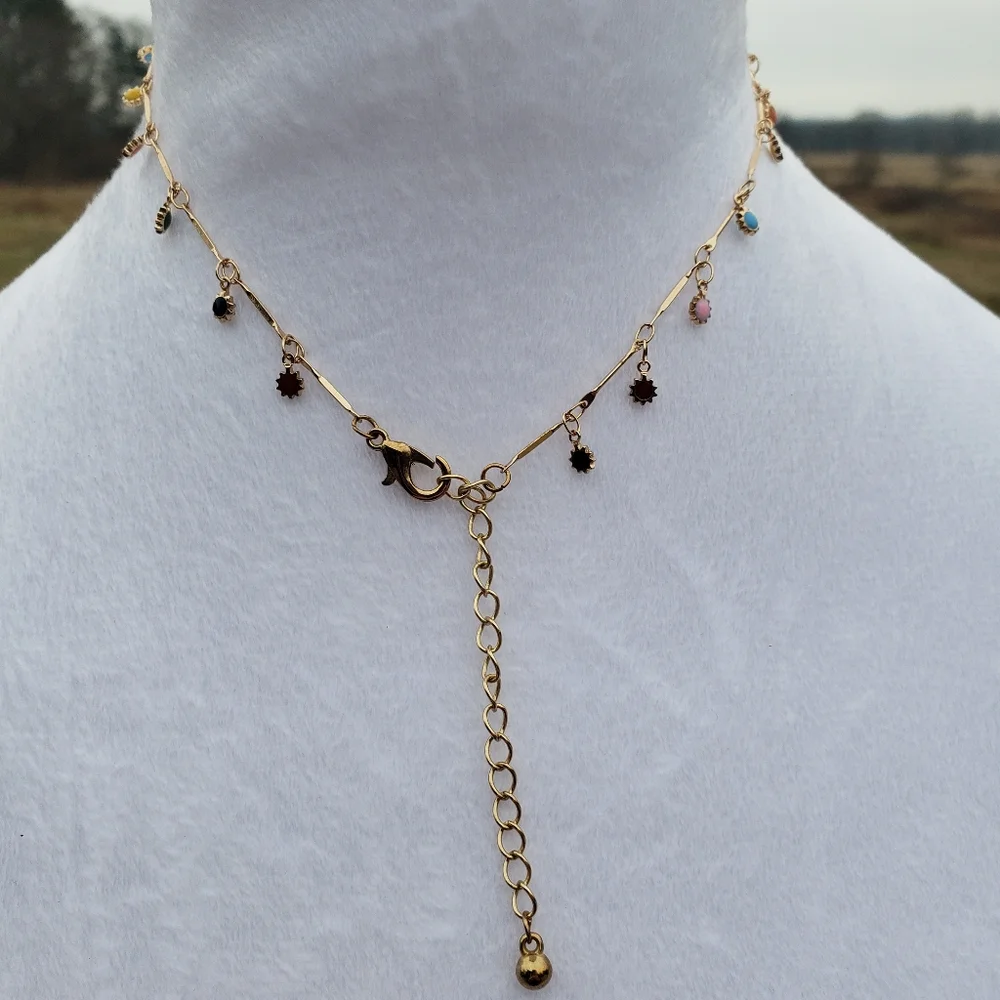 11. Small Sun Layering Necklace with Lobster Clasp - Picture 3 of 4